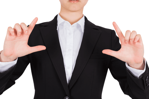 Businesswoman Hands Framing Gesture on Transparent Background