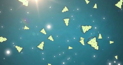 Festive Abstract with Christmas Trees and Light Effects