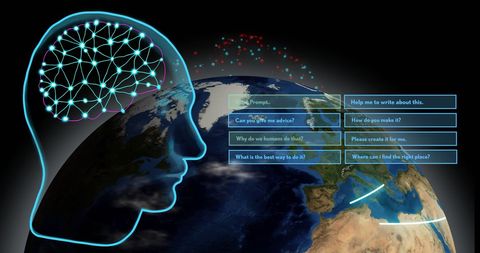 Artificial Intelligence Global Influence with Neural Network Overlay - Download Free Stock Images Pikwizard.com