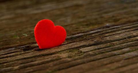 Red Felt Heart on Rustic Wooden Background - Download Free Stock Images Pikwizard.com