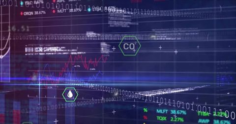 Futuristic Holographic Interface with Data Analytics and Binary Code