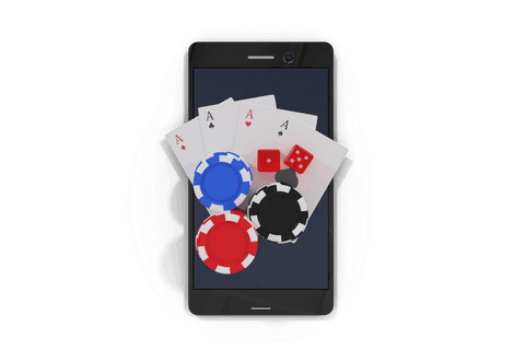 transparent mobile phone displaying casino game elements with tokens - Download Free Stock Videos Pikwizard.com