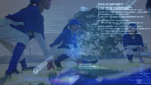 Data Processing Animation Featuring Diverse Baseball Players