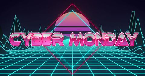 Retro Futuristic Cyber Monday Digital Art Design