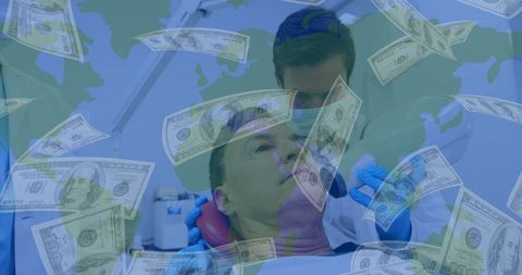 Global Healthcare Economy Concept with Dentist Treating Patient