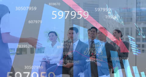 Business Team Analyzing Financial Trends in Modern Office