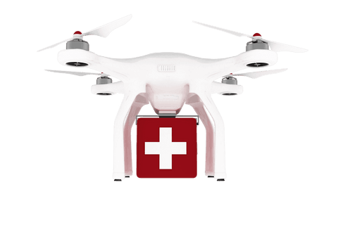 advanced drone delivery of first aid kit on transparent background - Download Free Stock Videos Pikwizard.com