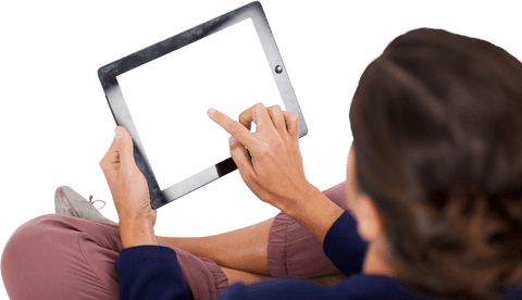 Transparent View Businesswoman Interacting with Tablet - Download Free Stock Videos Pikwizard.com