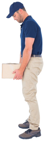 transparent delivery worker lifting heavy box with caution - Download Free Stock Videos Pikwizard.com