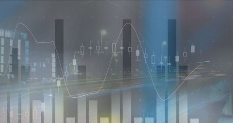 statistical data processing with night city background - Download Free Stock Images Pikwizard.com