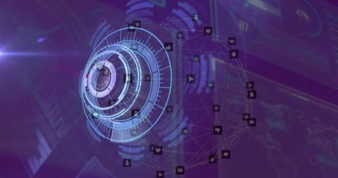 Futuristic data scanning and networking concept