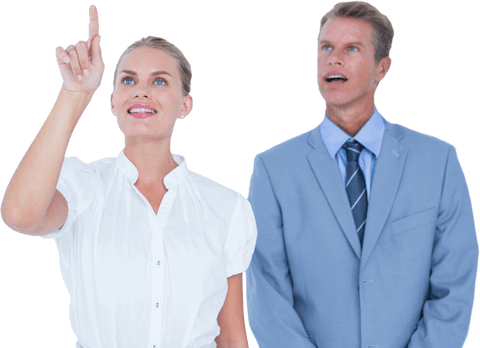 business professionals pointing and observing on transparent background - Download Free Stock Videos Pikwizard.com