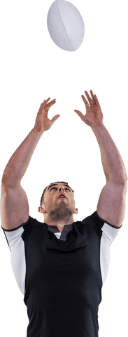 transparent image of rugby player catching ball in action - Download Free Stock Videos Pikwizard.com