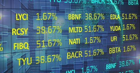 Dynamic Stock Market Ticker and Binary Code Overlay - Download Free Stock Images Pikwizard.com