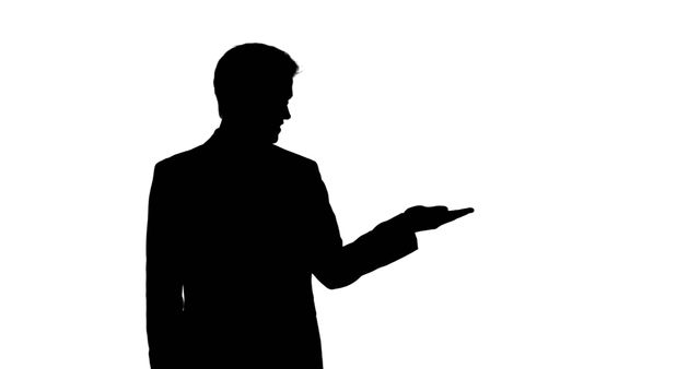 Silhouette of Businessman Holding Open Hand - Download Free Stock Images Pikwizard.com