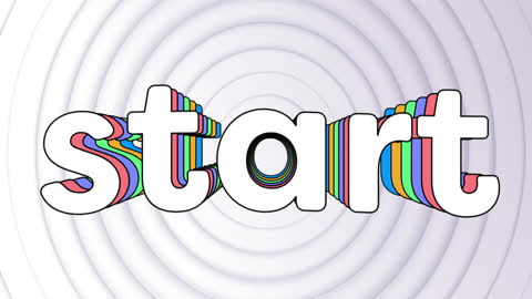 Colorful Start Animation over Concentric Circle Pattern