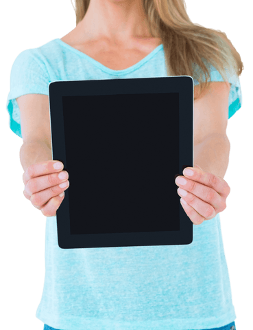 Woman Holding a Tablet with a Blank Transparent Screen - Download Free Stock Videos Pikwizard.com