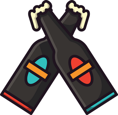 beer bottles cheers icon on transparent background - Download Free Stock Videos Pikwizard.com