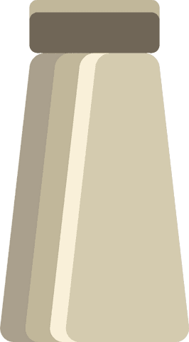 Flat design beige spice shaker with transparent background