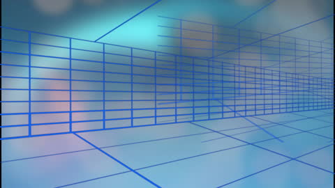 Abstract Geometric Mesh with Blurred Blue Hues