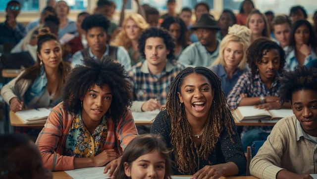 Diverse Group of Students Engaged in Classroom Activity