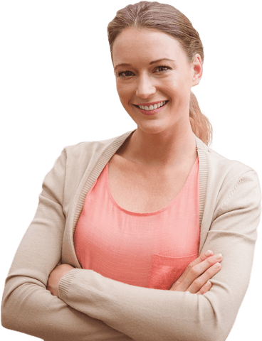 smiling caucasian woman with folded arms on transparent background - Download Free Stock Videos Pikwizard.com