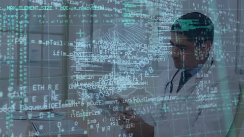 Doctor Analyzing Digital Data on Tablet