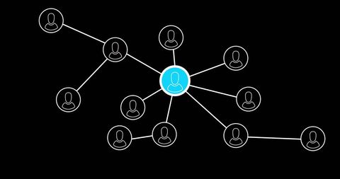 Digital Network Illustration on Black Background