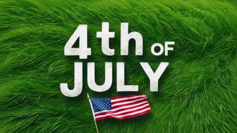 4th of July Celebration with US Flag on Green Grass
