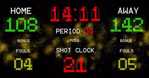 High-Stakes Virtual Basketball Game Scoreboard Display - Download Free Stock Images Pikwizard.com
