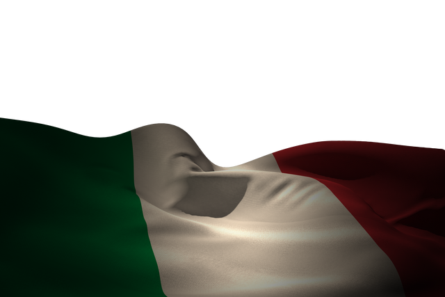 Italian Flag Blowing on Transparent Background PNG - Download Free Stock Videos Pikwizard.com