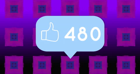 Digital Social Media Thumbs Up Notification Floating