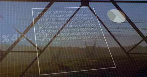 binary code visualized over power grid representing digital data - Download Free Stock Images Pikwizard.com