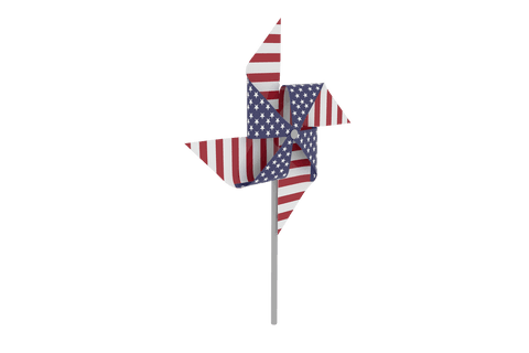 transparent 3d pinwheel with american flag pattern - Download Free Stock Videos Pikwizard.com