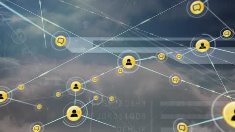 Global Digital Networks over Cloud Computing Illustration