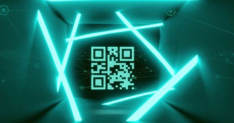 Futuristic Glowing QR Code with Neon Elements - Download Free Stock Images Pikwizard.com