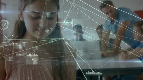 Network Connection Overlay with Students in Classroom