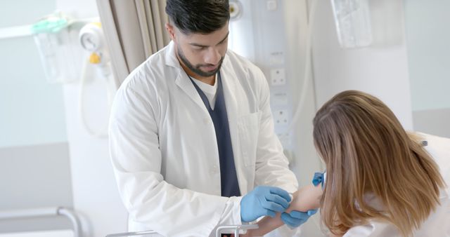 Doctor Administering a Shot to Patient in Medical Clinic - Download Free Stock Images Pikwizard.com