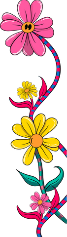 whimsical floral vine with colorful daisies on transparent background - Download Free Stock Videos Pikwizard.com