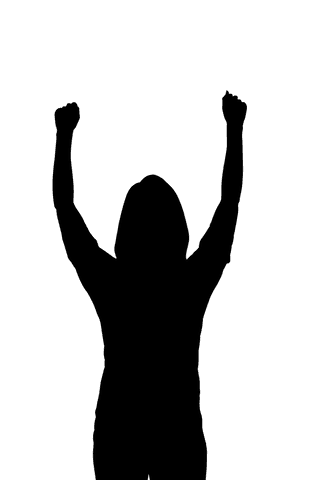 Silhouette of athletic woman on transparent background engaging in sport