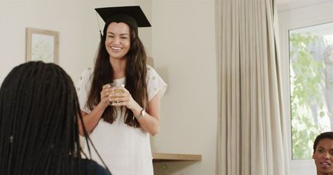 Graduation Celebration with Friends and Joyful Smiles