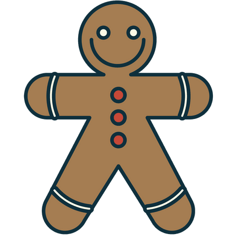 smiling gingerbread man illustration on transparent background - Download Free Stock Videos Pikwizard.com