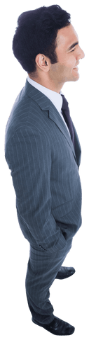 Caucasian Businessman Smiling on Transparent Background