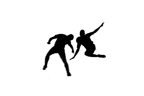 American football player silhouettes set on transparent background