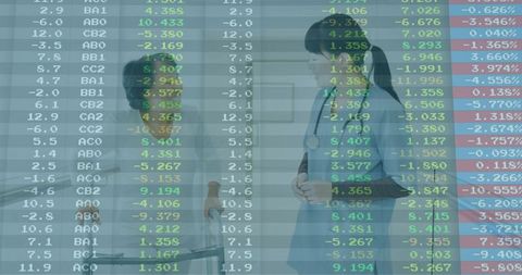 Doctors Discussing Medical Data with Futuristic Holograph Overlay