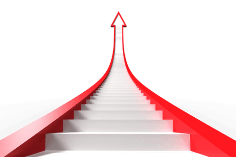 red arrow staircase on transparent background symbolizing growth - Download Free Stock Videos Pikwizard.com