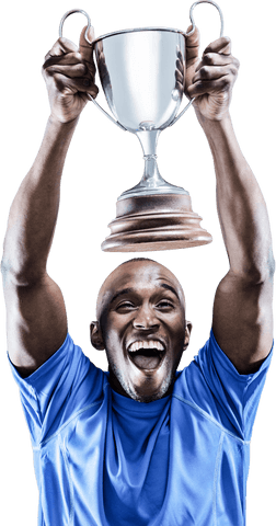joyful athlete lifting silver trophy transparent background - Download Free Stock Videos Pikwizard.com