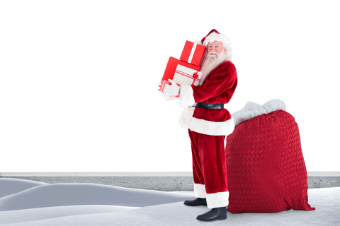 transparent santa claus holding gifts with large red sack - Download Free Stock Videos Pikwizard.com