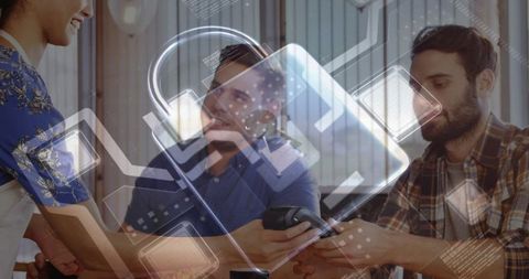 Digital payment transaction interface with security symbol