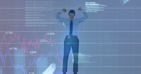 Successful Businessman Celebrating Financial Market Growth - Download Free Stock Images Pikwizard.com